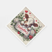 バレンタインデーふくらはぎ(フローラ配置) スタンダードランチョンナプキン (角)