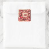 バレンタインデーへの愛 スクエアシール (バッグ)