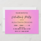 バレンタインデーまたはガレンタインデーのパーティー招待状 招待状 (裏面)