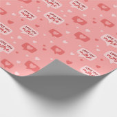 バレンタインデーより多くのスピーチのバブルを愛する ラッピングペーパー (角)