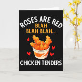 バレンタインデーよ、赤い薔薇はなんてことない、チキンテンダーが大好きなのよ カード (黄色い花)