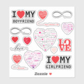 バレンタインデーをテーマにしたカスタムカットステッカーセット シール (シート)