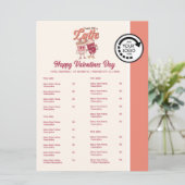 バレンタインデーをテーマにしたレストランのテイクアウトメニュー メニュー (スタンド正面)