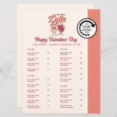 バレンタインデーをテーマにしたレストランのテイクアウトメニュー メニュー (正面/裏面)