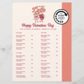 バレンタインデーをテーマにしたレストランのテイクアウトメニュー メニュー (正面)