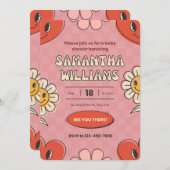 バレンタインデーをテーマにした赤ちゃんシャワーの招待状 シーズンカード (正面/裏面)