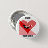 バレンタインデーを倒さずにハートを離陸する 缶バッジ (正面&裏面)