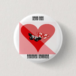 バレンタインデーを倒さずにハートを離陸する 缶バッジ