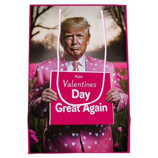 バレンタインデーを再素晴らし開 ミディアムペーパーバッグ (裏面)