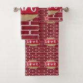 バレンタインデーを愛するバスルームのタオル バスタオルセット (インサイチュ)