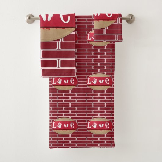 バレンタインデーを愛するバスルームのタオル バスタオルセット (インサイチュ)