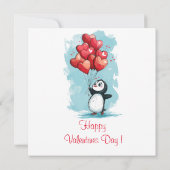 バレンタインデーを愛する可愛いペンギン (裏面)