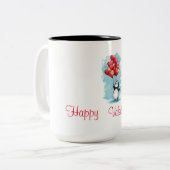 バレンタインデーを愛する可愛いペンギン ツートーンマグカップ (正面左)