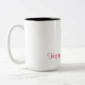 バレンタインデーを愛する可愛いペンギン ツートーンマグカップ (左)