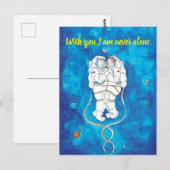 バレンタインデーを愛する宇宙飛行士のカップル ポストカード (正面/裏面)