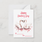 バレンタインデーを愛する白鳥 ノートカード (正面)