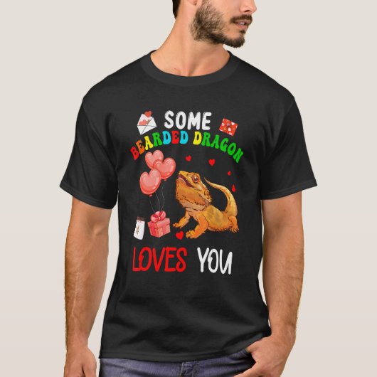 バレンタインデーを愛する髭のある竜 Tシャツ (正面)