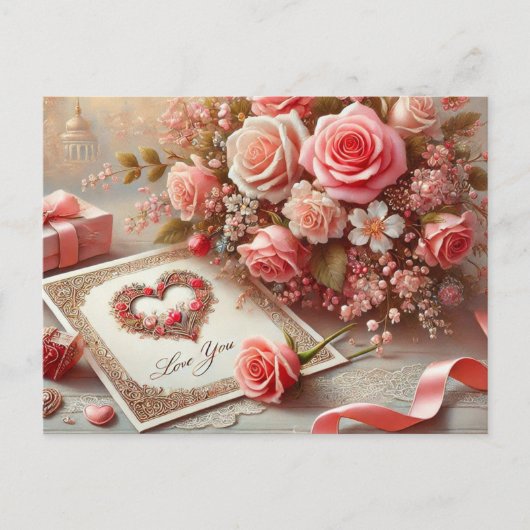 バレンタインデーを愛する シーズンポストカード (正面)