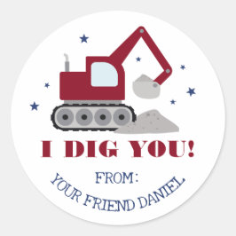 バレンタインデーを掘る ラウンドシール