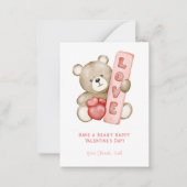 バレンタインデーを楽しむ子どもを持つ ノートカード (正面)