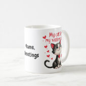 バレンタインデーを猫と過ごす コーヒーマグカップ (正面右)
