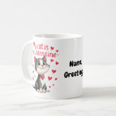 バレンタインデーを猫と過ごす コーヒーマグカップ (正面左)