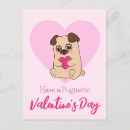 バレンタインデーを祝う | 可愛おもしろいいパグ ポストカード