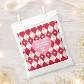 バレンタインデーアーガイル フェイバーバッグ (クリップ留めされた状態)