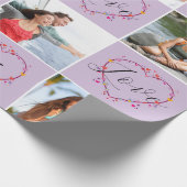 バレンタインデーイニシャルラブフォトコラージュ ラッピングペーパー (角)