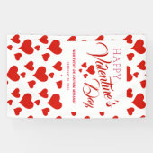 バレンタインデーイベントハッピー赤いハートバナー 横断幕 (横)