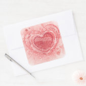 バレンタインデーイラストレーション スクエアシール (封筒)