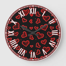 バレンタインデーインスパイアデザイン ラージ壁時計
