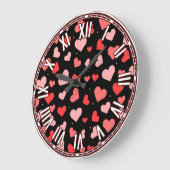 バレンタインデーインスパイアデザイン ラージ壁時計 (傾斜)