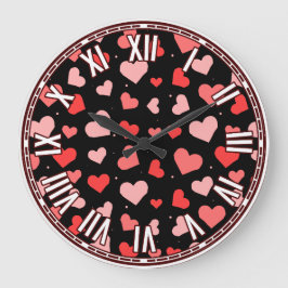 バレンタインデーインスパイアデザイン ラージ壁時計