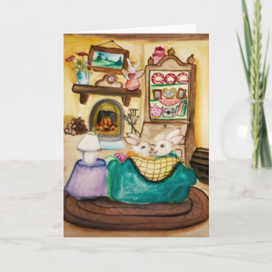 バレンタインデーウサギのハニーバニーハニー シーズンカード (正面)