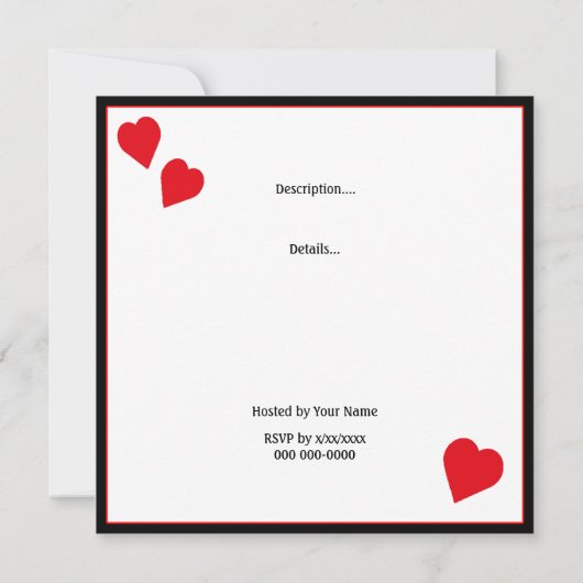 バレンタインデーカクテシンプルルパーティの招待状 招待状 (裏面)