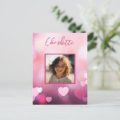 バレンタインデーカスタムの写真と名パーソナライズされた前 ポストカード (スタンド正面)