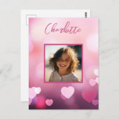 バレンタインデーカスタムの写真と名パーソナライズされた前 ポストカード (正面/裏面)