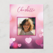 バレンタインデーカスタムの写真と名パーソナライズされた前 ポストカード (正面)