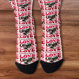 バレンタインデーカスタムの写真マッチングカップルの愛 ソックス