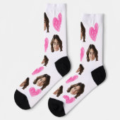 バレンタインデーカスタムの写真顔 ソックス (左)