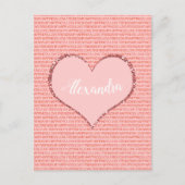 バレンタインデーカスタムモノグラム シーズンポストカード (正面)