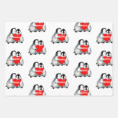 バレンタインデーカスタム文字赤いハートかわいいギフト ラッピングペーパーシート (正面2)