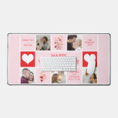 バレンタインデーカスタム5フォトコラージュ デスクマット (キーボード&マウス)