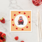 バレンタインデーカピバラペーパーナプキン スタンダードカクテルナプキン (インサイチュ)