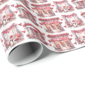 バレンタインデーカフェロマンチック ラッピングペーパー (ロールコーナー)