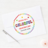 バレンタインデーカラフルのシール ラウンドシール (封筒)