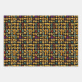 バレンタインデーカラフルハートの愛 ラッピングペーパーシート (正面)