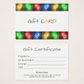 バレンタインデーカラフル素朴ハートギフトカード (正面&裏面)