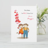 . .バレンタインデーカードを愛するサル シーズンカード (スタンド正面)